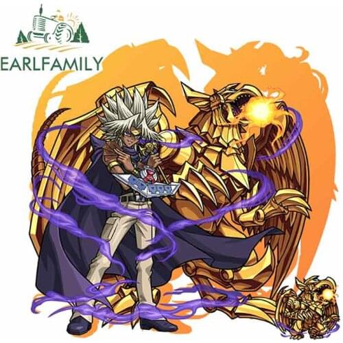 EARLFAMILY 13cm x 12.6cm For Duel Monsters Repair Car Sticker Sunscreen Decal Car Assessoires Scratch-Proof Waterproof Decor