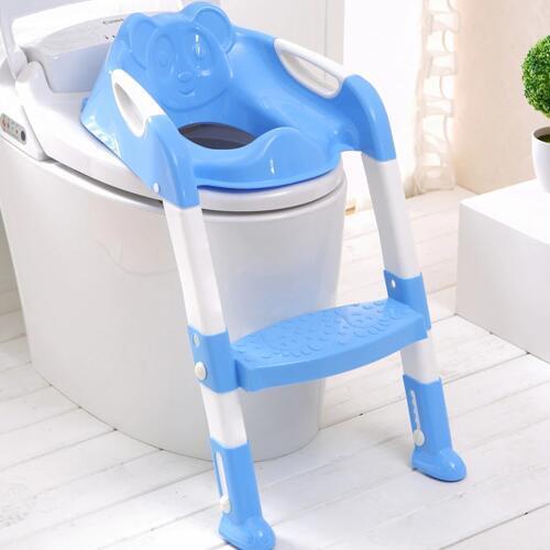 EN71 Toddlers Adjustable Height Feet Step and Potty Seat Baby Ladder Kids Children Folding Potties Toilet Training stand step