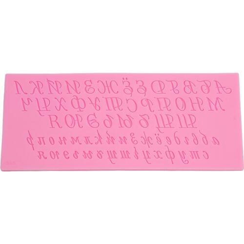 Chocolate Mould Capital Lower Case For The Kitchen Baking Russian Handwriting Alphabets Script Letters Fondant Cake Mold