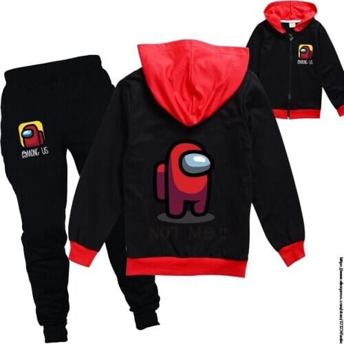 Game Among Us Baby Boys Clothing Sets Cotton Sport Suit Boy Spring Autumn Hoodies Coat Pant 2pcs set Costumes Kids Clothes