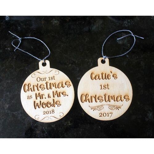 Last Name Ornament , Custom Ornaments,Custom Acrylic Ornament,Laser Engraved Ornament,Newly Married Gift, Ornament,Christmas Gif