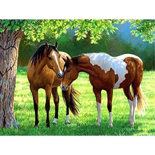Animal Horse Flower Printed Canvas 11CT Cross Stitch Patterns DIY Embroidery DMC Threads Craft Knitting Sewing Different