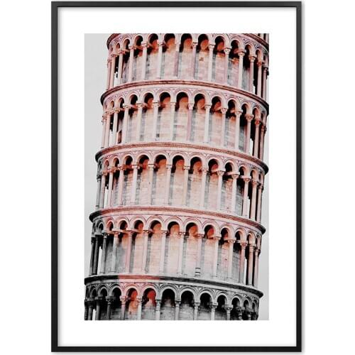 Leaning Tower of Pisa at Sunset Posters Paper Prints Clear Image room Bar Home Art painting wall sticker Canvas Painting