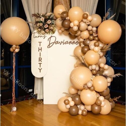 Blush Nude Balloons Arch Garland Kit Wedding Decoration Skin Cream Peach Doubled Apricot Balloon Baby Shower Favors Decor 4Ft