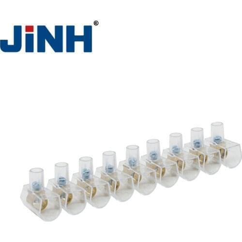 Screw Terminal Transparent Connector Electrical Wire Connection 10 Position Terminal Strip Block