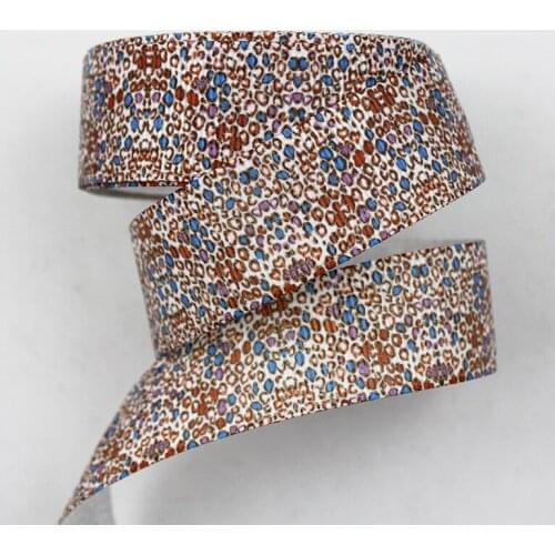 Leopard printed grosgrain ribbon 75/38/25/22/16 10/25/50 yards wedding decorative ribbons DIY craft webbing