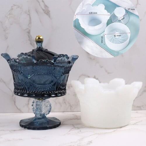 Creative Crown Storage Box Silicone Mould for Diy Handmade Crystal Uv Epoxy Plaster Candle Mold Art Home Decoration