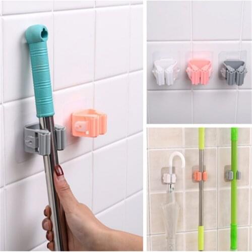 Behind Doors On Walls Kitchen Storage Tool Mop Rack Bathroom accessories Wall Mounted Shelf Organizer Hook Broom Holder Hanger