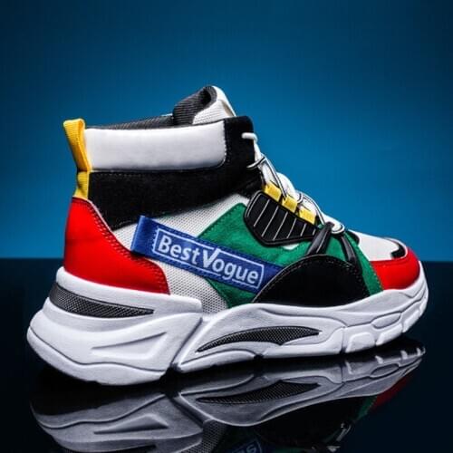 New Men High Top Running shoes Outdoor Breathable anti-skid lace-up light sneakers Male Travel Jogging training sports shoes