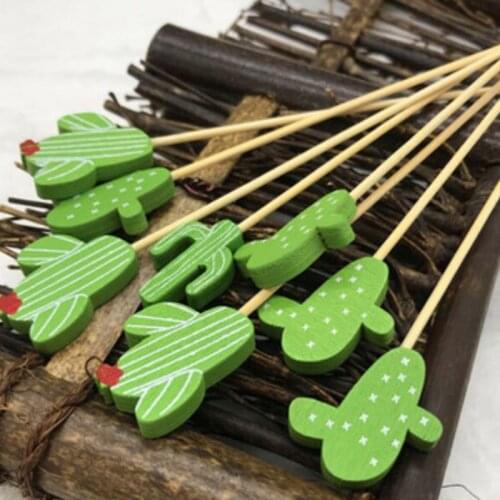 M17D 100 Pcs Disposable Bamboo picks Food Fruit Cocktail Handmade Toothpicks Picnic Party Supplies Decor