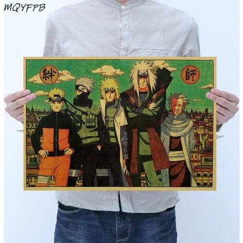 Kraft Paper Japanese Anime Poster Home Bedroom Wall Decoration Painting Core 50.5x35cm