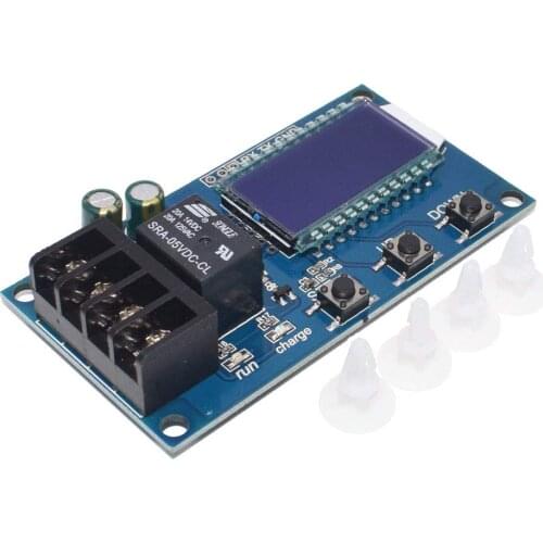 Lithium Battery Charge Controller Protection Board Auto Charging/Cycle Charge/Limited Time Charge Switch Relay LCD Display 6-60V