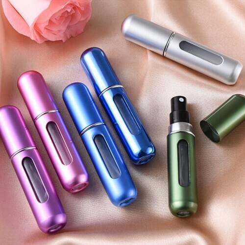 5ml Portable Mini Refillable Spray Perfume Bottle 13 Colors Aluminum Spray Atomizer Bottle For Travel Empty Cosmetic Containers