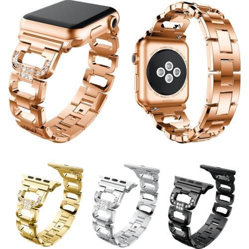 Women Jewelry Bracelet For Apple Watch Band Series 1/2/3/4/5 Bling Diamond Metal Belt Strap For iWatch 38mm 42mm 40mm 44mm Bands