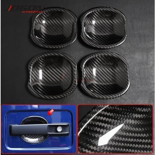 Real Carbon Fiber Car Side Door Handle Cup Bowl Cover Trim For Mercedes Benz G Class W463A W464 G500 G550 G63 2019 2020