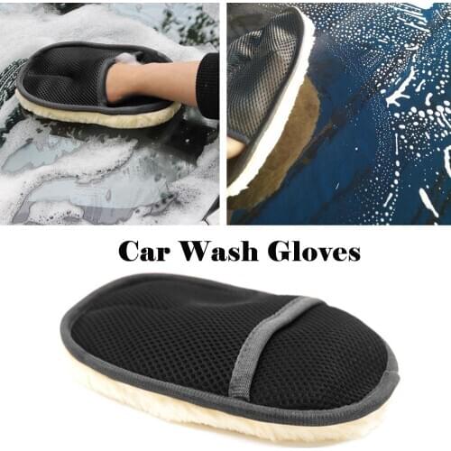 Car Brush Cleaner Wool Soft Car Cleaning Washing Gloves Cleaning Brush Motorcycle Washer Care Automotive Accessories