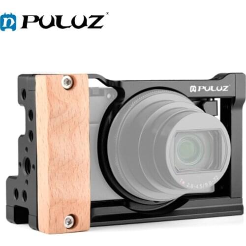 PULUZ Aluminum Alloy Camera Video Cage Stabilizer For Sony RX100 VI / VII Handle DSLR Steadycam Rig 1/4 and 3/8 Threaded Holes