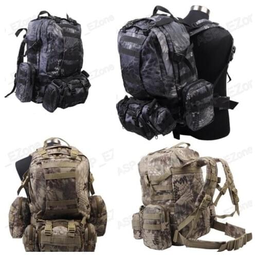 Tactical Molle 60L Camouflage Tactical Cargo backpack Black CAMO Typhon Climbing Bags