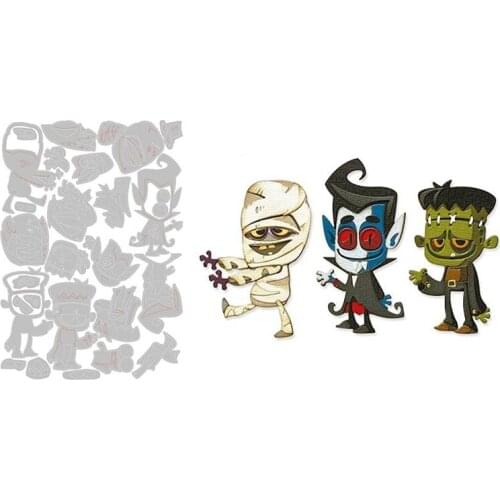 Vampire Mummy Character Fancy Dress Party Metal Cutting Die Scrapbook Embossed Paper Card Album Craft Template