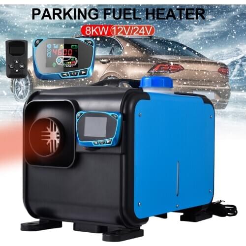 Integrated Ignition Copper Heater 8KW 12V 24V Air Diesel Car Autonomous Parking Heater For RV Motorhome With LCD Display Remote