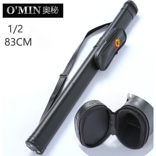 High Quality OMIN 2 Holes Pool Cue Case 1/2 Pool Billiard Cues Cases Black 83cm Length Billiard Accessories China