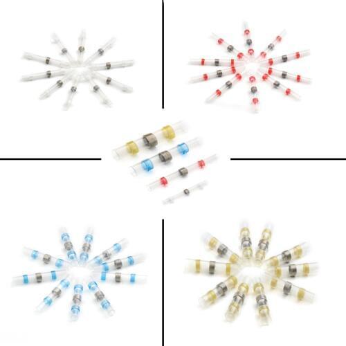 10Pcs For 26-10 AWG Heat Shrink Butt Wire Connectors Waterproof Tinned Copper Solder Seal Terminals Kit Set 4 Sizes