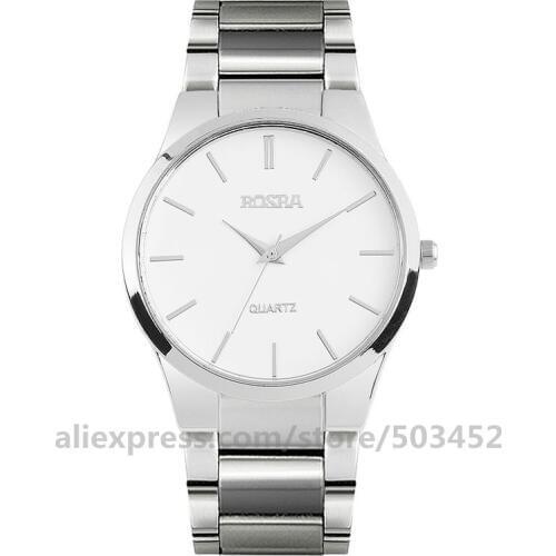 100pcs/lot ROSRA 8526 Watches Stud Scale Watch Strap Steel Belt Alloy Watch for men Gifts Fashion Style Watches High End
