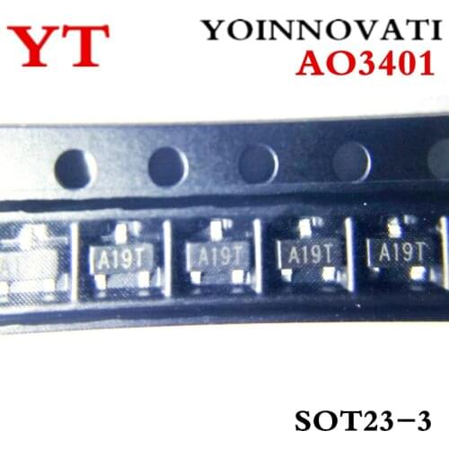 3000pcs/lot AO3401 3401 A19T MOSFET P-CH 30V 4A SOT23
