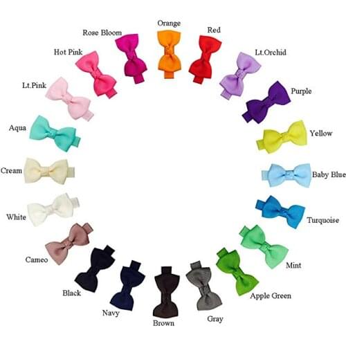 36pcs/20 colors 2 Inch Tiny Hair Bows Clips Fully Lined for Baby Girls Fine Hair Infants Kids Small Bowknot Hairgrip