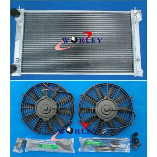 FOR 1981-1991 40mm VW GOLF MK1 MK2 1.6D 1.6 1.8 8V GTI/SCIROCCO MK1/2 MT 82 84 83 90 Aluminum Racing Radiator & Fans
