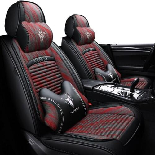 ZHOUSHENGLEE Linen Flax Car Seat Cover for Honda all models civic accord fit crz crv urv odyssey city GIENIA Jade Elysion CIIMO