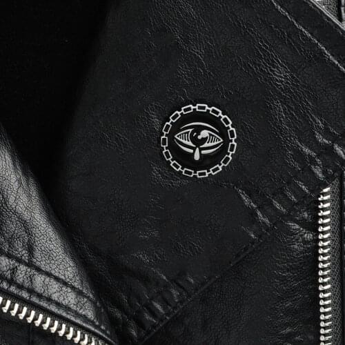 Black Round Gear Devil Eyes Tears Pin Personality Circle Surrounded Weep Human Eye Art Enamel Pin For Artist Accessories