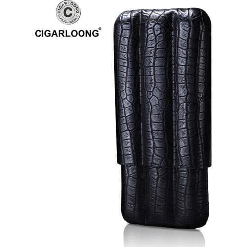 COHIBA Carbon Fiber Lined Cedar Wood Holder 3 Tube Travel Cigar Case Humidor CF-0137