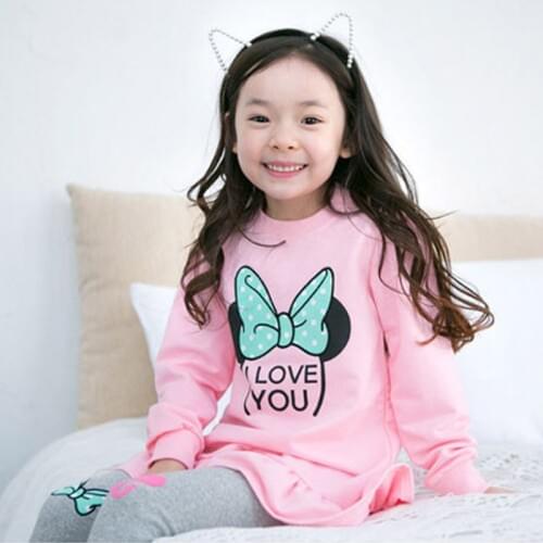 Girls clothes set cartoon letter printing ruffled hem long-sleeved sweatshirt + leggings two-piece 3-8 Age Babe quality clothing