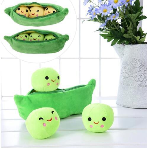 Creative Cute Toys Doll For Children 3 Peas In A Pod Plush Toy Soft Throw Pillow Stuffed Pea Pod Toy Kids Birthday Xmas Gift #30