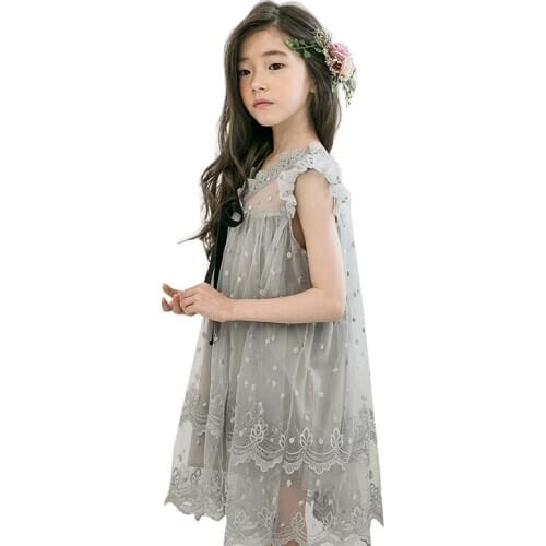 Girl Summer Dress 2021 New Baby Girls Dress Fashion Floral Kids Dress Children Clothes Princess Dress Gauze Bow Costume