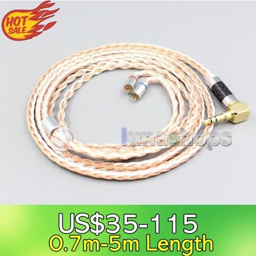 LN006708 16 Core Silver Plated OCC Mixed Earphone Cable For 0.78mm 0.77mm BA Custom Westone W4r UM3X UM3RC JH13 Flat Step