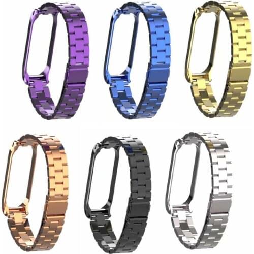 Strap For Xiaomi Mi Band 3 4 Metal Strap Stainless Steel For Xiaomi Mi band 3 4 Bracelet Metal Replacement Strap Wristbands