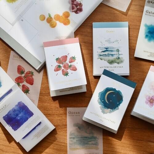 50 pieces series carry mini scrapbook materials, handicraft decoration paper, home school office message notepad