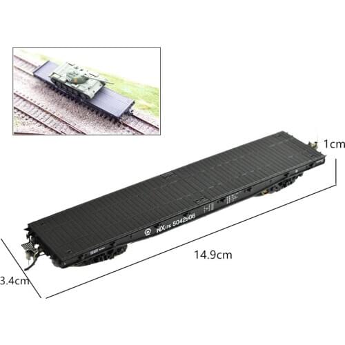 Model Transportation Flat Car HO Train Truck Toy Cargo Scene Making Diorama Simulation Plastic For Container Scene Train Layout