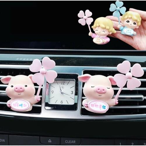Cartoon Doll Car Automobile Air Outlets Perfume Kawaii Car Ornaments Decor Car Solid Fragrance Clip Car Interior Accessories