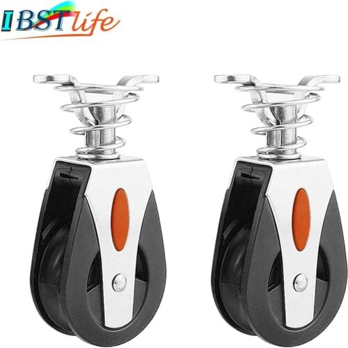 2X 1500Lbs Load Sheave Block Head Single Pulley Swivel Sailboat Plain Bearing Block Rope Runner Boat Pilates Accessories