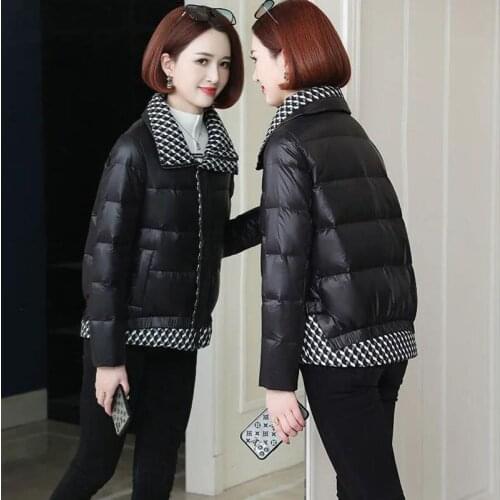 2021 New Short Padded Jackets Tops Women Winter Coat Fashion Loose Down Cotton Jacket Female Black White Casual Overcoat Parkas