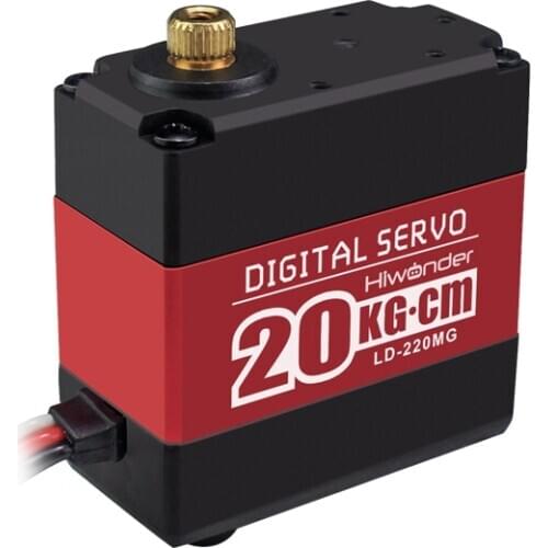 New LD-220MG 20KG high torque full metal gear metal shell 2-axis digital servo for DIY robot