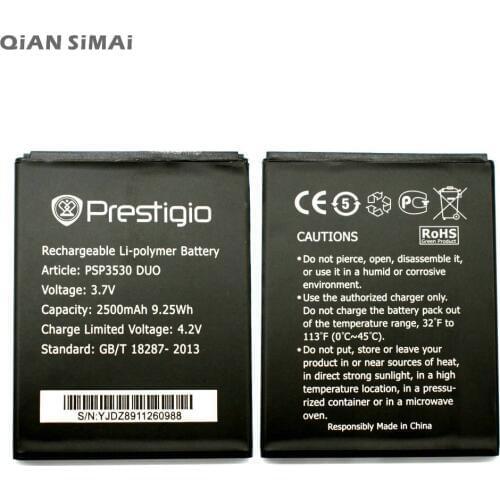 QiAN SiMAi PSP3530 2500mAh New Li-ion Battery For Prestigio PSP3530 DUO Muze D3 3530 Duo E3 PSP3531DUO Muze A7 PSP7530DUO -1PCS