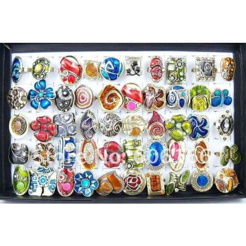 Wholesale 50pc/lot Handmade Copper Alloy Rings Resizable Fashion Jewelry Ring Free Shipping