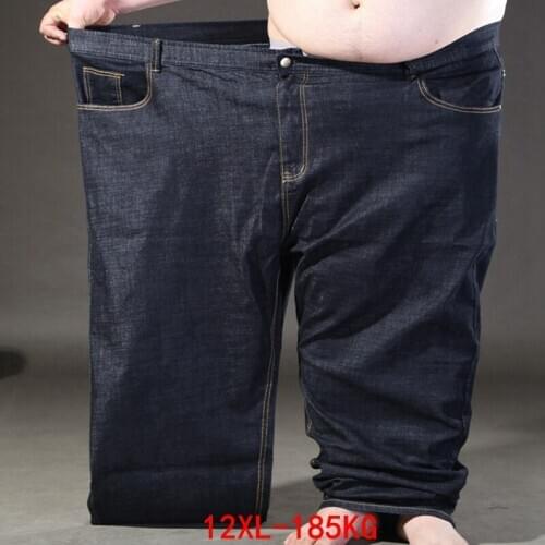 Autumn men plus size jeans 8XL 9XL 10XL 12XL oversize Trousers denim pants 68 62 66 64 70 Stretch elasticity loose jeans 150KG