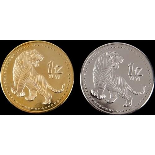 2022 Year of Tiger Commemorative Coin Chinese Zodiac Tiger Year Coins keychain China Zodiac Tiger Year Coins Decoration Crafts