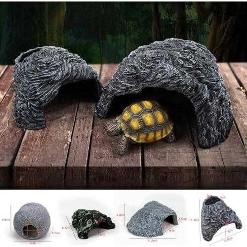 Pet Reptile Cave Turtle Reptile Hide Cave Reptiles Avoiding Caves Resin Tree Bark Amphibians Landscape Aquarium Dodge Hole Decor