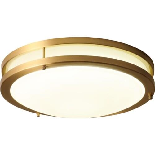 All copper simple modern ceiling lamp Nordic creative aisle small living room dining room bedroom study LED lamps